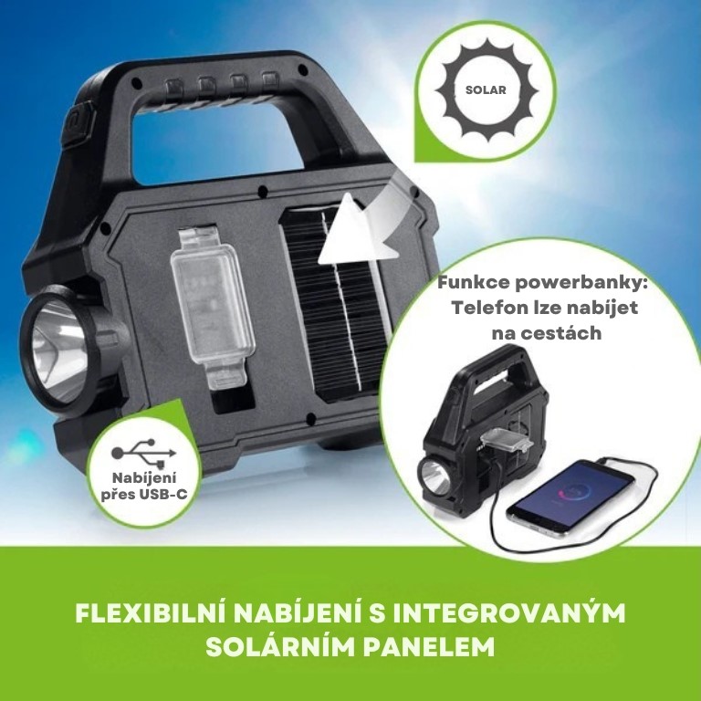 EASYmaxx Mobilní dílenská solární pracovní svítilna s powerbankou 12899 (4)